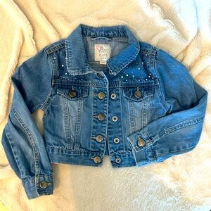 Girls Jean Jacket with Multi-colored Accents